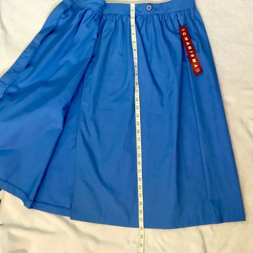 Vintage 80’s Deadstock Charisma Button Wrap Skirt, Blue - Picture 9 of 12